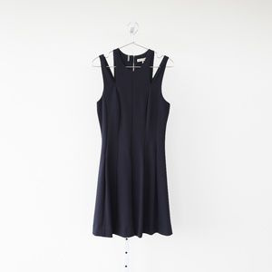 Rebecca Taylor Navy Cut Out Tank Midi Dress